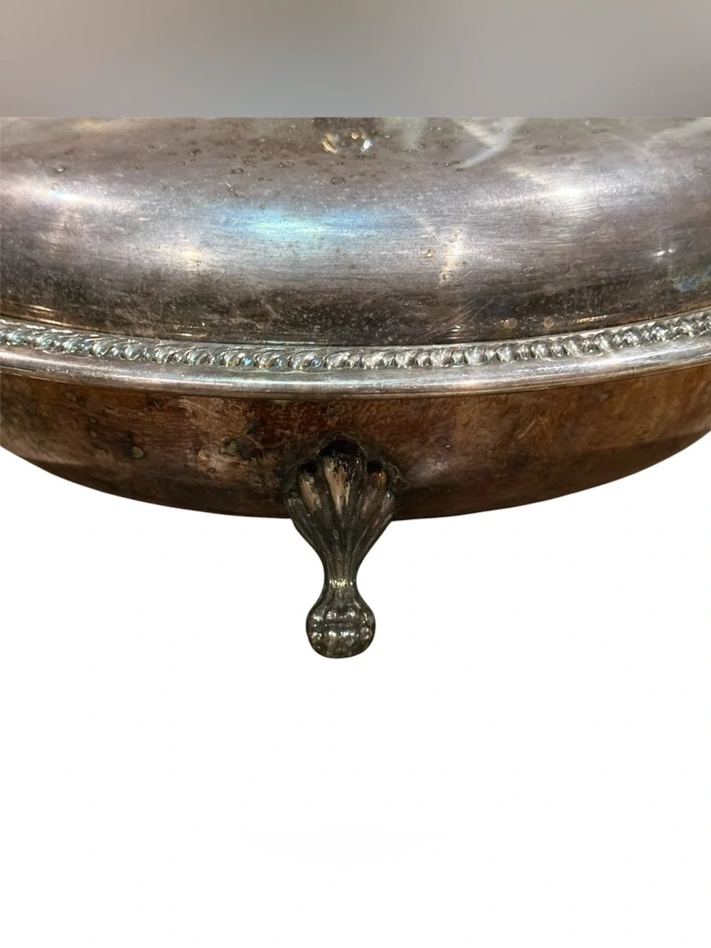 Sheffield Silverplate antique large circular serving platter w/ dome lid